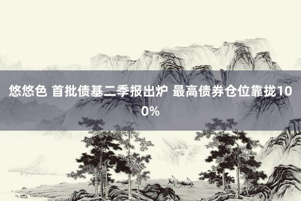 悠悠色 首批债基二季报出炉 最高债券仓位靠拢100%