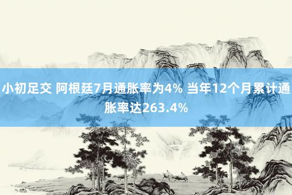 小初足交 阿根廷7月通胀率为4% 当年12个月累计通胀率达263.4%