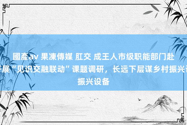 國產av 果凍傳媒 肛交 成王人市级职能部门赴简开展“见识交融联动”课题调研，长远下层谋乡村振兴设备