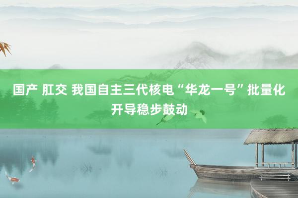 国产 肛交 我国自主三代核电“华龙一号”批量化开导稳步鼓动