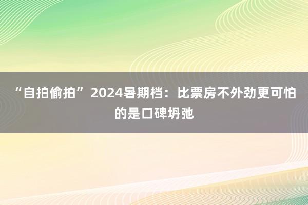 “自拍偷拍” 2024暑期档：比票房不外劲更可怕的是口碑坍弛